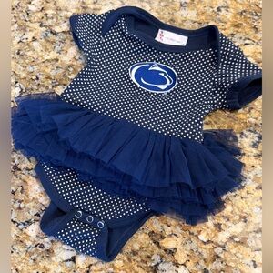 Penn State Baby Navy Polka Dot Tutu Dress Bodysuit